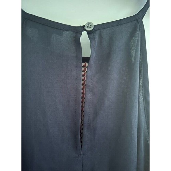 Ann Taylor Top Womens Size Small Red Black Sleeveless Halter Summer Button EUC - Picture 5 of 7